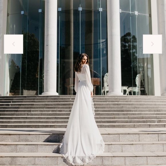 Le rose Jolie Lace Trim Maxi With Train - Includes Slip - new with tags - Picture 5 of 16